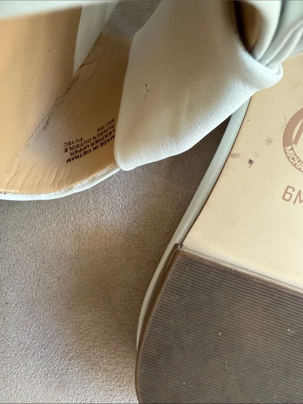 Michael Kors Cream Knot Bow Slide Mules